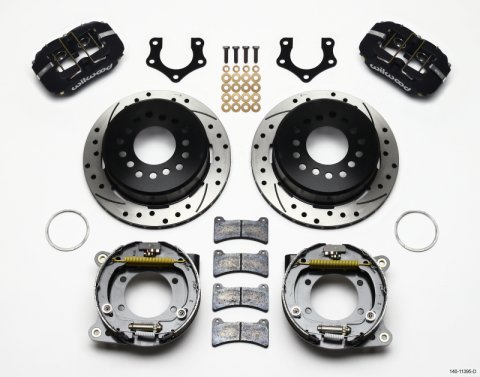 Wilwood Dynapro Low-Profile 11.00in P-Brake Kit Drilled Mopar/Dana 2.36in Off w/Snap Ring Bearing