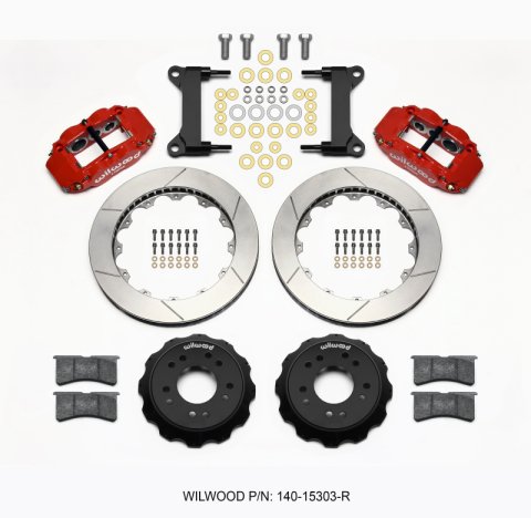 Wilwood Narrow Superlite 6R Front Hat Kit 13.06 Red 63-87 C10 w/ Wilwood Pro Spindles