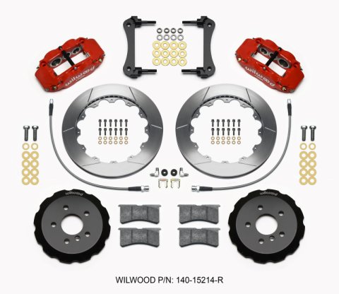 Wilwood Narrow Superlite 6R Front Hat Kit 12.88in Red 2014-2015 Mini Cooper w/Lines