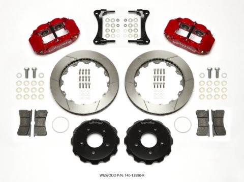 Wilwood Narrow Superlite 4R Front Hat Kit 12.88in Red 2007-Up Jeep Wrangler