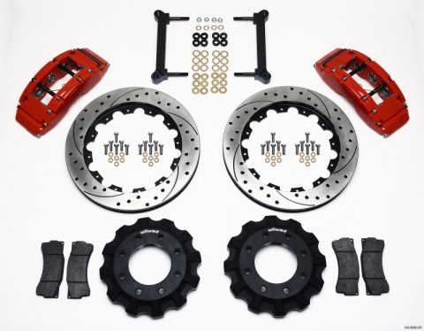 Wilwood TC6R Front Kit 16.00in Drilled Red 1999-2010 GM H2 Truck/SUV 2500