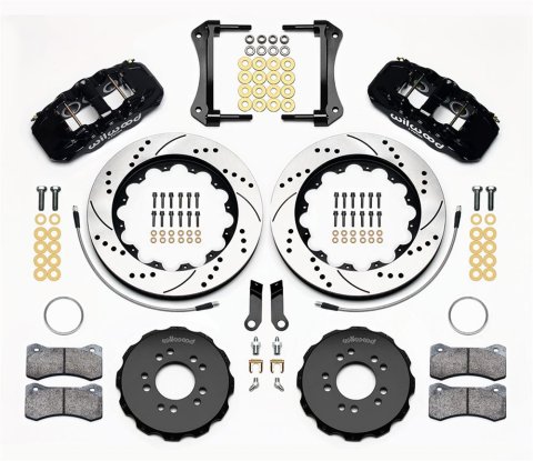 Wilwood AERO6 Front Hat Kit 14.00 Drilled 2005-2014 Mustang w/ BMR Suspn. w/Lines