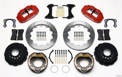 Wilwood Narrow Superlite 4R Rear P-Brk Kit 12.88in Red Big Ford New Style 2.50in Off Stag Mount