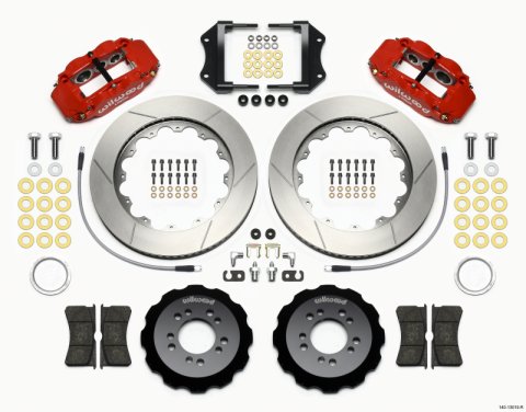 Wilwood Narrow Superlite 6R Front Hat Kit 14.00in Red 2013-Up Ford Focus ST w/ Lines