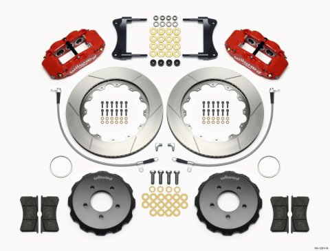 Wilwood Narrow Superlite 6R Front Hat Kit 14.00in Red 2005-Up Mazda Miata w/ Lines