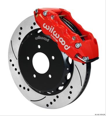 Wilwood AERO6 Front Hat Kit 14.00 Drilled Red 99-06 BMW E46