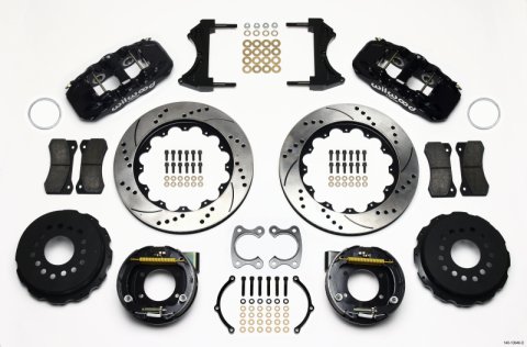 Wilwood AERO4 Rear P-Brake Kit 14.00in Drilled Small Ford 2.66in Offset