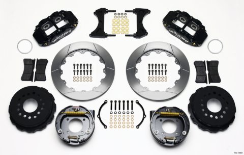 Wilwood Narrow Superlite 4R Rear P-Brk Kit 12.88in Chevy 12 Bolt w/ C-Clips Staggered mt
