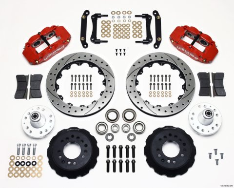 Wilwood Narrow Superlite 6R Front Hub Kit 12.88in Drill Red 79-81 Camaro