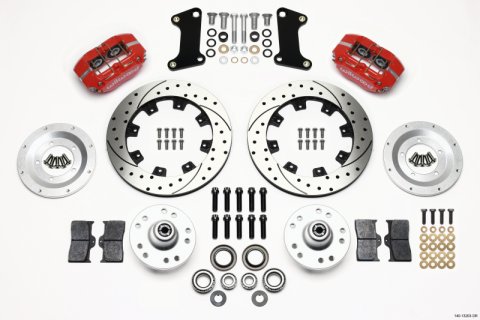 Wilwood Dynapro Dust-Boot Front Kit 12.19in Drilled Red 67-69 Camaro 64-72 Nova Chevelle