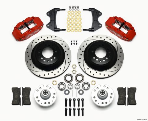 Wilwood Narrow Superlite 6R Front Hub & 1PC Rtr Kit 12.88in Drilled -Red WWE ProSpindle