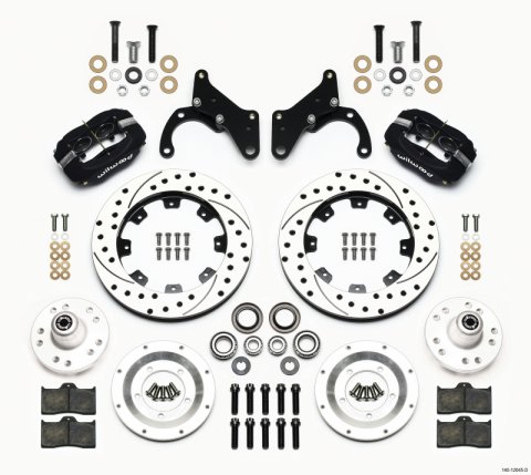 Wilwood Forged Dynalite Front Kit 12.19in Drilled 69-70 Impala Drum/Disc 69-82 Vette