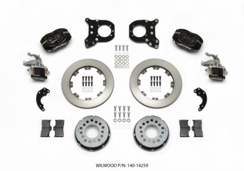 Wilwood Forged Dynalite P/S Rear Kit w/MC4 P-Brake Chev 12 Bolt w/Clip Elimin-Staggered