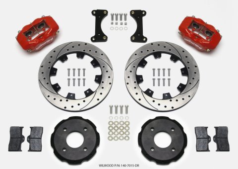 Wilwood Forged Dynalite Front Hat Kit 12.19in Drilled Red 2002 Mitsubishi Lancer