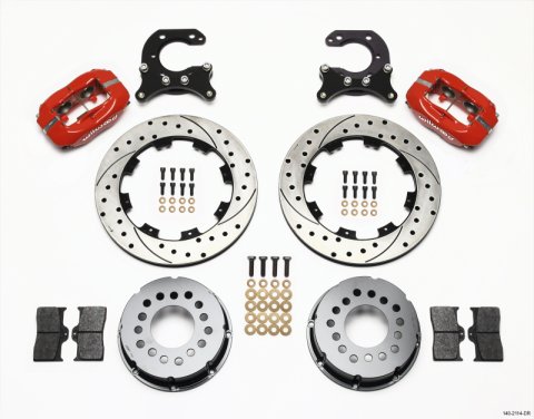 Wilwood Forged Dynalite P/S Rear Kit Drilled Red Big Ford 2.54in Offset