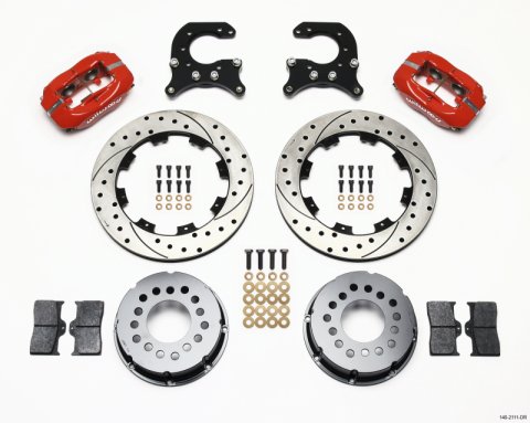 Wilwood Forged Dynalite P/S Rear Kit Drilled Red 58-64 Olds/Pontiac Ends