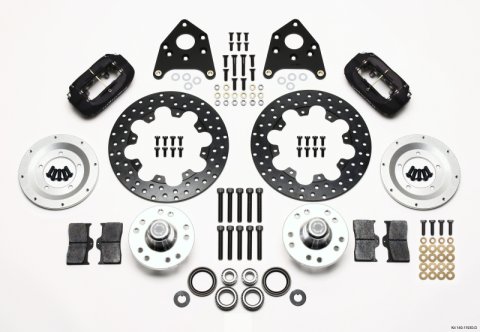 Wilwood Forged Dynalite Front Drag Kit Drilled Rotor 1970-1973 Mustang Disc & Drum Spindle