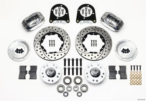 Wilwood Forged Dynalite Front Kit 11.00in Drill-Polished 37-48 Ford Psgr. Car Spindle