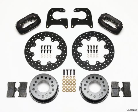 Wilwood Forged Dynalite Rear Drag Kit Drilled Rotor 58-64 Olds/Pontiac 1/2in Studs