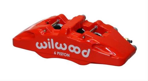 Wilwood Caliper-Forged Dynapro 6 5.25in Mount-Red-L/H 1.62/1.12/1.12in Pistons 0.81in Disc