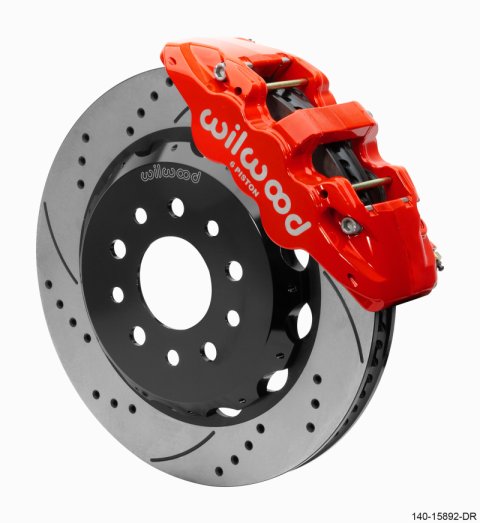 Wilwood 18-25 Jeep JL AERO6 Front Hat Kit 14.00 Red SRP w/Lines