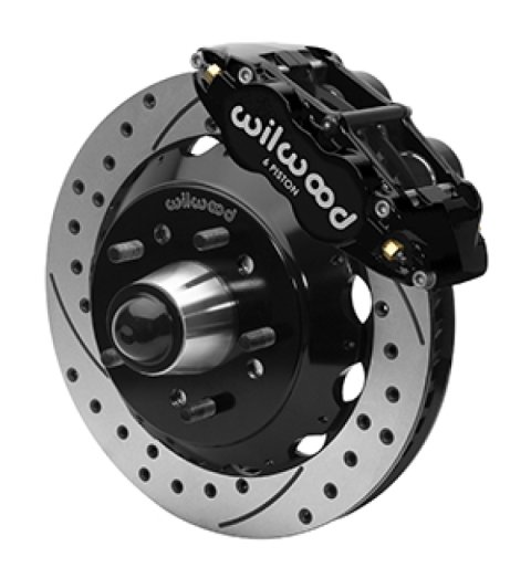 Wilwood Superlite 6R Front Brake Kit for 63-87 Chevy C10 Prospindle 13.06 in Diameter Black Calipers