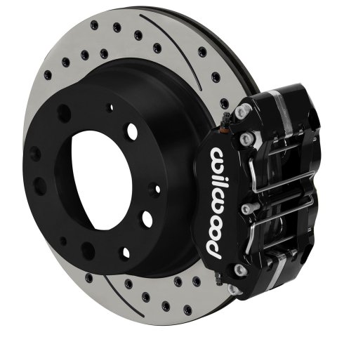 Wilwood 69-83 Porsche 911 Narrow Dynapro-P Radial Rear Brake Kit Black Caliper SRP Drill/Slot Rotor