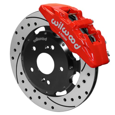 Wilwood 02-06 Acura RSX Drilled & Slotted Front Rotor Kit - Red Calipers