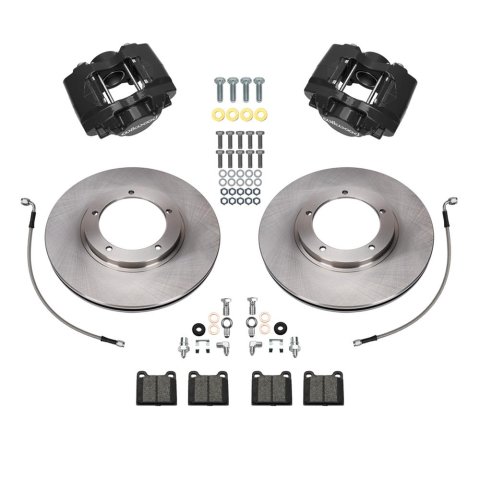 Wilwood 84-89 Porsche 911 D45 11.10in. Front Brake Kit w/ Flex Lines - Black