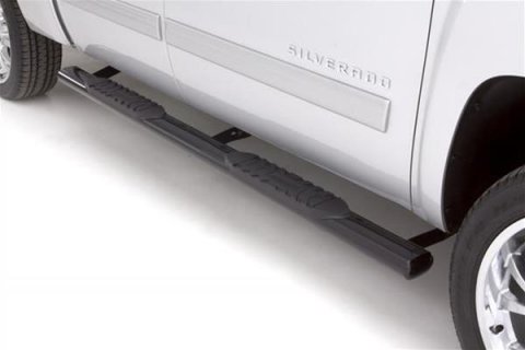 Lund 2019 Chevy Silverado 1500 Ext.Cab(Rocker Panel Mount)5in. Oval Straight Black Nerf Bars - Black