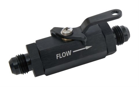 Russell Performance Shutoff Valve -6 AN Male Black Finish