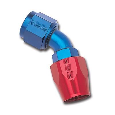 Russell Performance -4 AN Red/Blue 45 Degree Full Flow Hose End