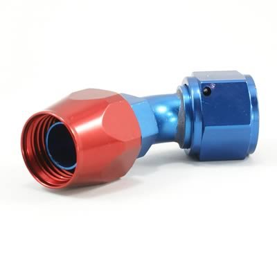 Russell Performance -12 AN Red/Blue 45 Degree Full Flow Hose End