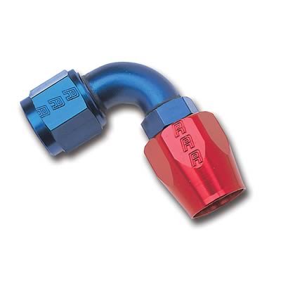 Russell Performance -6 AN Red/Blue 90 Degree Full Flow Hose End (25 pcs.)