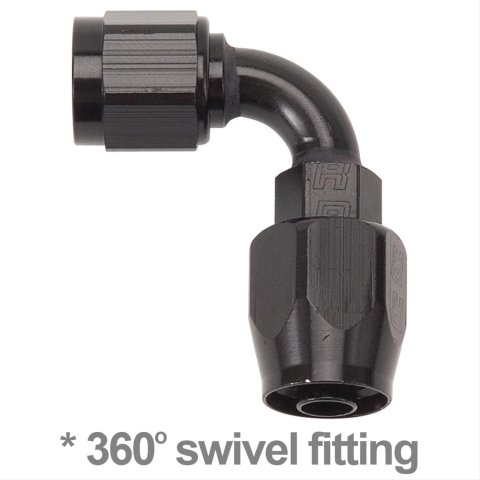 Russell Performance -8 AN Black 90 Degree Full Flow Hose End