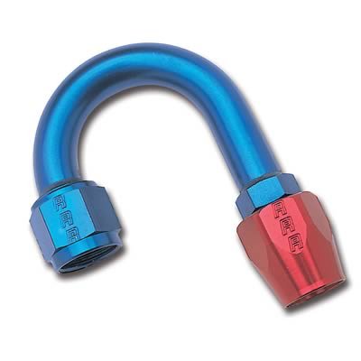 Russell Performance -10 AN Red/Blue 180 Degree Full Flow Hose End (1-1/4in Centerline Radius)