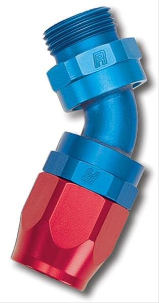 Russell Performance -10 AN Black Male SAE Port to -8 Hose 90 Degree (-10 Port 7/8in-14 Thread)
