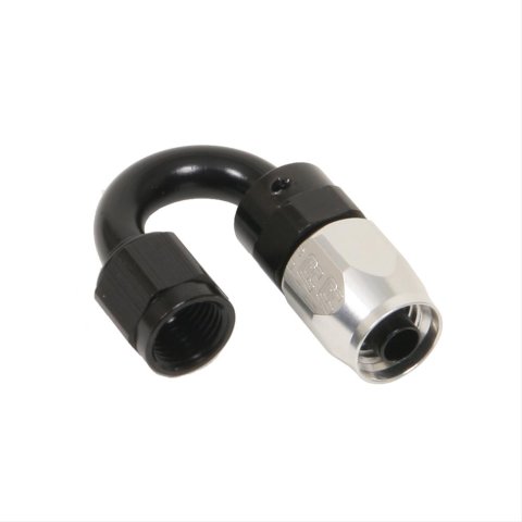 Russell Performance -6 AN Black/Silver 180 Degree Tight Radius Full Flow Swivel Hose End