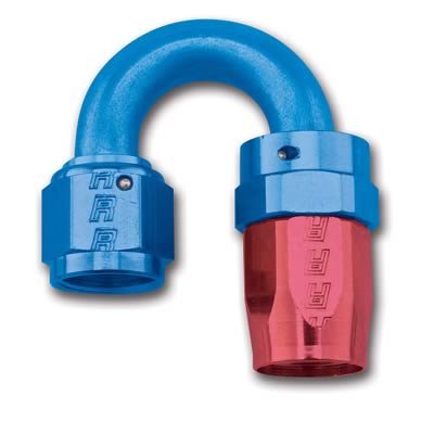 Russell Performance -12 AN Red/Blue 180 Degree Full Flow Swivel Hose End (With 1-1/8in Radius)