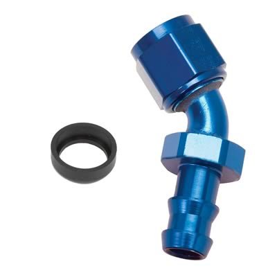 Russell Performance -8 AN Twist-Lok 45 Degree Hose End (Blue)