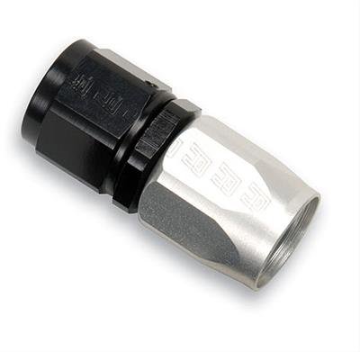 Russell Performance -16 AN Silver/Black Straight Full Flow Hose End