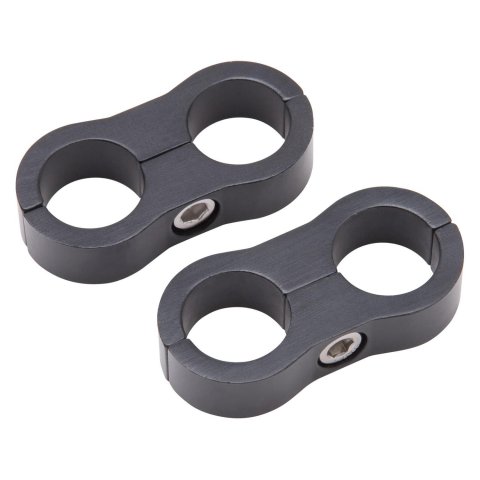Russell Hose Separator For -10 Braided Hose - Black Anodize (2 Pack)