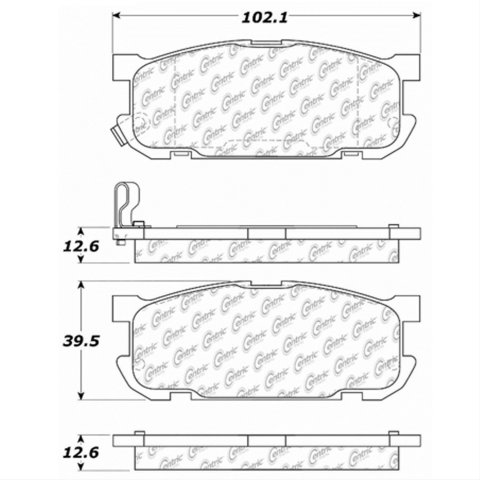 Centric 01-05 Mazda Miata Rear Premium Semi-Metallic Brake Pads w/ Shims and Hardware