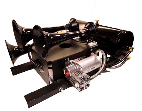 Kleinn Spare Tire Kit w/ Black Triple Horns/ 150 PSI Waterproof Air Compressor / 3.0 gal Air Tank