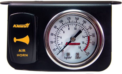 Kleinn Panel Mounted 160 PSI Gauge w/ an Illuminated AMBER Momentary Rocker Switch