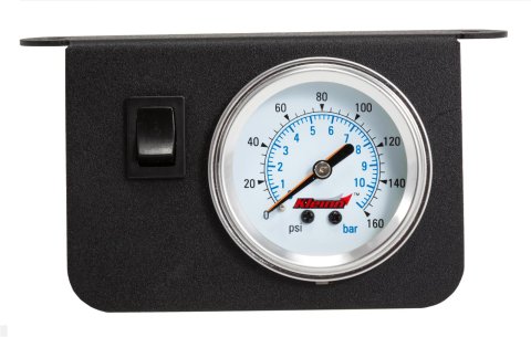 Kleinn Illuminated Dual Needle 160 PSI Dash Panel Gauge Kit w/ On/Off Switch