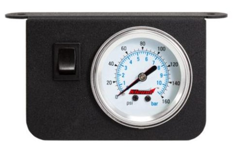 Kleinn Illuminated Single Needle 160 PSI Dash Panel Gauge w/ On/Off Switch