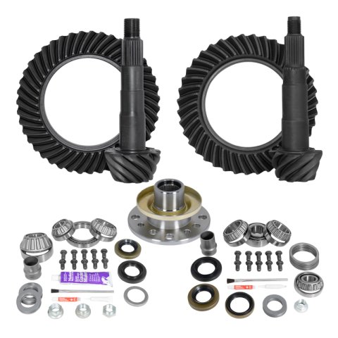 Yukon Gear Ring & Pinion Gear Kit Front & Rear for Toyota 8/7.5R Diff (w/Factory Locker) 5.29 Ratio