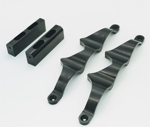 Granatelli 6 Volt OPTIMA Billet Battery Tray Set - Anodized Black