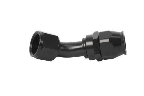 Aeromotive PTFE Hose End - AN-10 - 45 Deg - Black Anodized